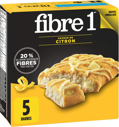 Fibre 1 Delights Bar 柠檬味，5条装，125克 & Delights 肉桂卷味，5条装