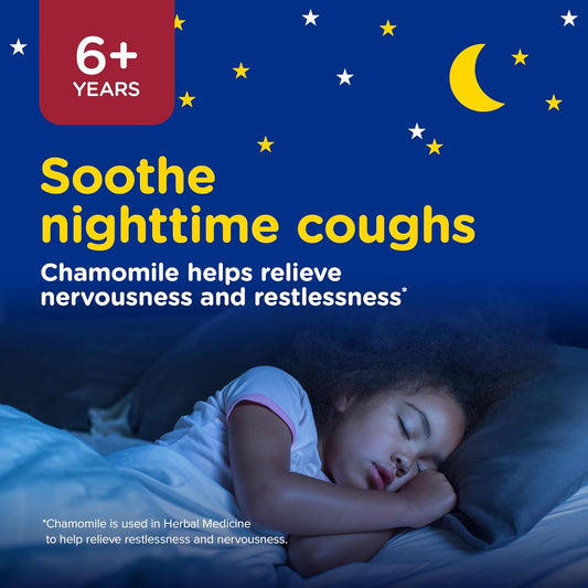 Zarbee’s® Children’s Nighttime Complete Cough + Cold Syrup, for Kids 6+, Honey, Chamomile, Ivy Leaf Extract, Zinc & Turmeric Root, Dye-Free, Grape, 118 mL