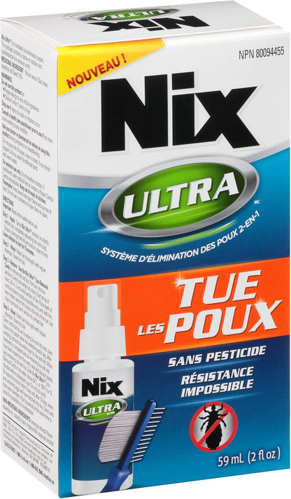 Nix Ultra，杀虱剂，不含杀虫剂（附虱子梳）- 1 包（59 毫升）- 有效治疗头虱