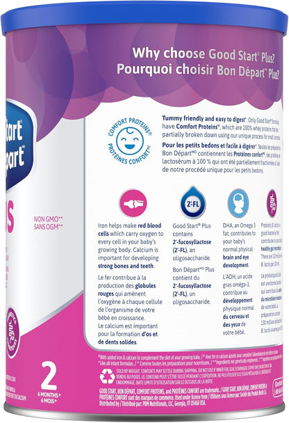 GOOD START PLUS 2 Powder Baby Formula, For Babies 6 months plus, Added Iron & Calcium, With DHA, Probiotics and 2'-FL, 1.02kg