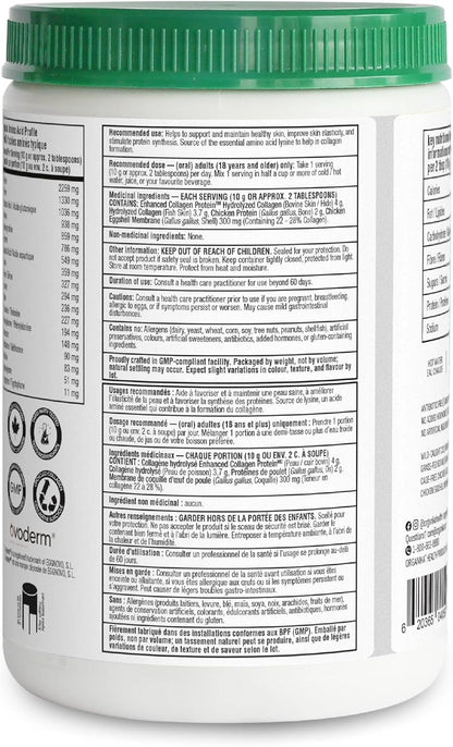 Organika Canadian-Made Full Spectrum Collagen - Type 1,2,3,5,10 - Complete Collagen Naturally Containing Hyaluronic Acid and Elastin for Healthier Hair, Skin and Joints Mild Chicken Broth Flavour 250g