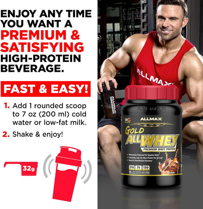 ALLMAX Nutrition - AllWhey Gold - 100% 乳清蛋白 + 优质乳清分离蛋白 - 香草味 - 5 磅