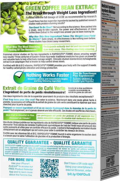 FEMME FIT RapidCuts Femme Crystals - 全天然三階段減脂系統 - 橘橘色 - 22 粒 (665553200736)