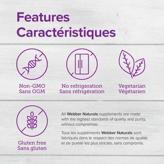 Webber Naturals Probiotic 80 Billion Active Cells, 8 Probiotic Strains, 20 Capsules, For Digestive Health, Vegetarian