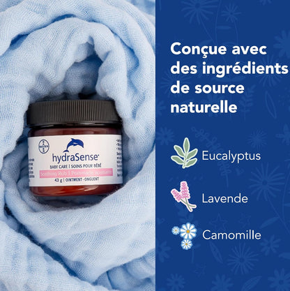hydraSense 婴儿护理舒缓膏 – 温和舒缓，舒适肌肤，不含凡士林，无刺激性，采用天然成分桉树、薰衣草和洋甘菊制成，经儿科医生测试（2x43 克）