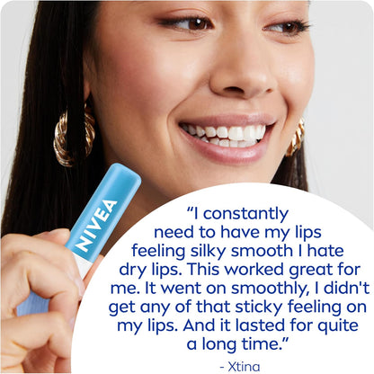 NIVEA Hydro Care Lip Balm, (2 X 4.8g) | Made with Aloe Vera & Shea Butter, 24H Hydration, Transparent