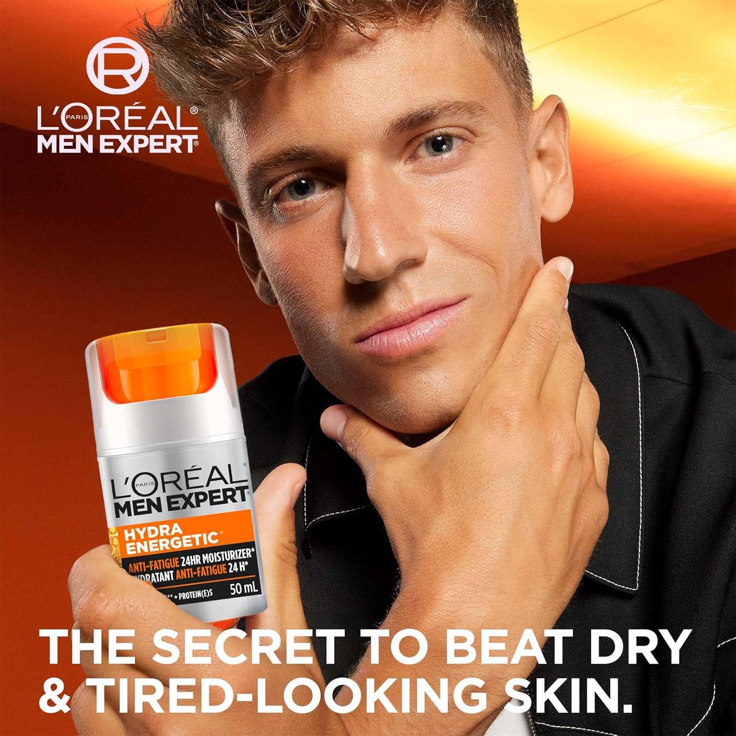 L’Oréal Paris Men Expert Anti Fatigue Face Cream for Men with Vitamin C & Protein, Mens Face Cream, For Dry and Dull Skin, Reduces look of fine lines & dark circles, Hydra Energetic, 50ml