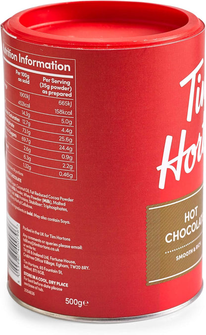 Tim Hortons 脫咖啡因細磨咖啡，中度烘焙，640克罐裝 & 熱巧克力飲料混合，原味，500克罐裝