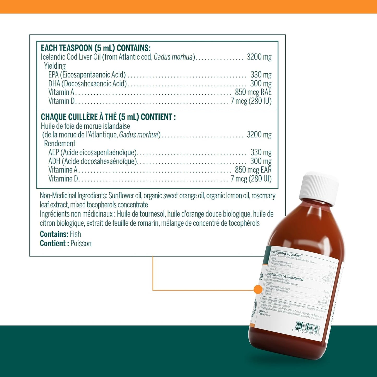 Genestra Brands - Cod Liver Oil Forte - Vitamin + Essential Fatty Acid Supplement - 500 ml Liquid