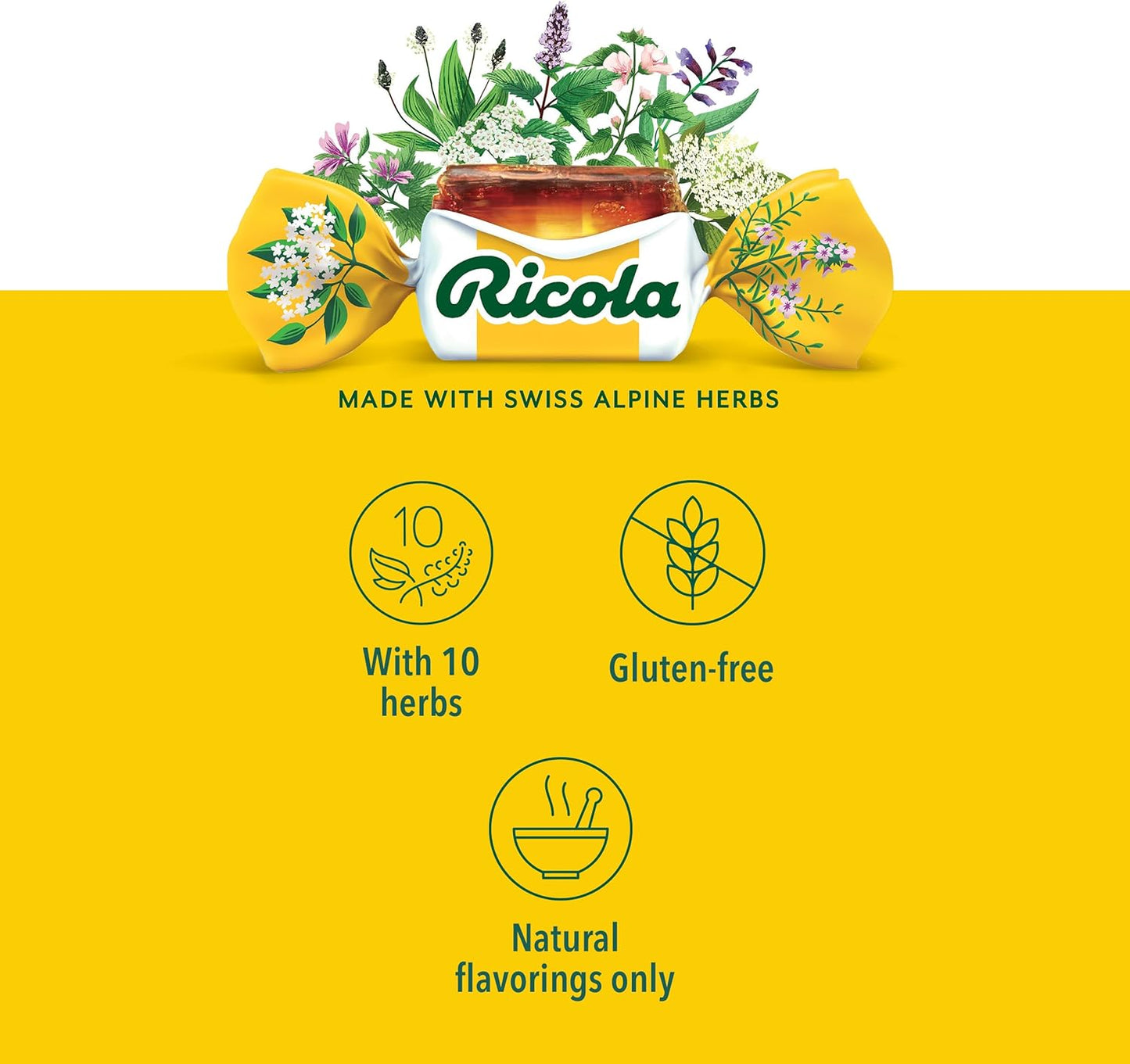 Ricola Berry Medley Throat Drops, 45 Count, Delicious Throat Relief & Care, Oral Anesthetic, Naturally Flavored