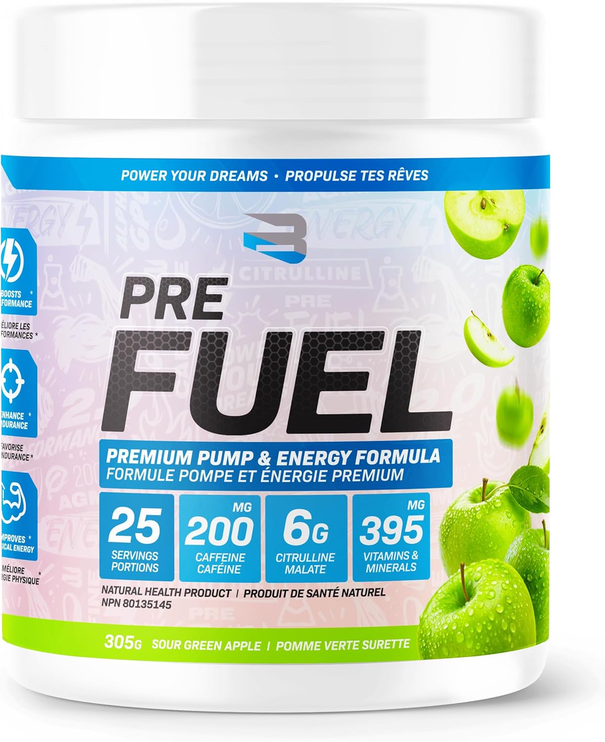 Believe Supplements 能量补充酸味青苹果味 300克