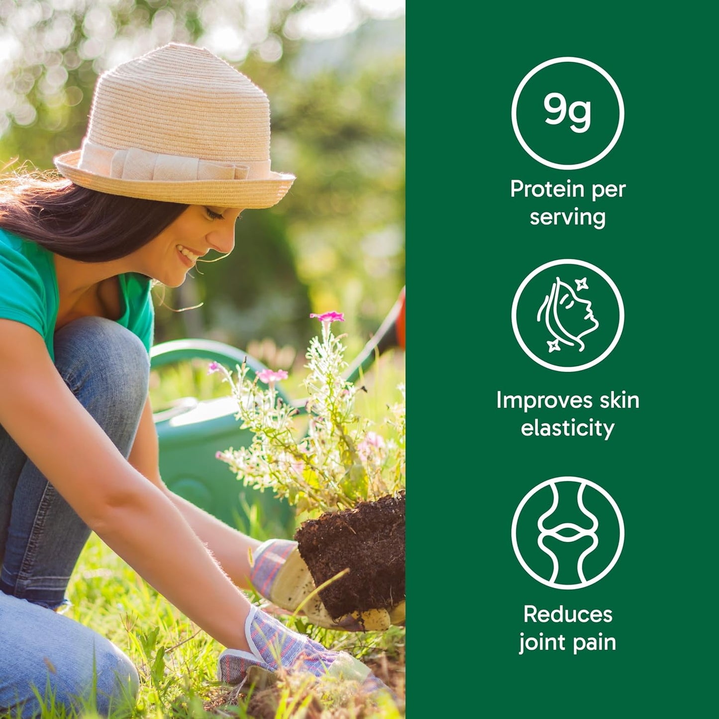 Organika Canadian-Made Full Spectrum Collagen - Type 1,2,3,5,10 - Complete Collagen Naturally Containing Hyaluronic Acid and Elastin for Healthier Hair, Skin and Joints Mild Chicken Broth Flavour 250g