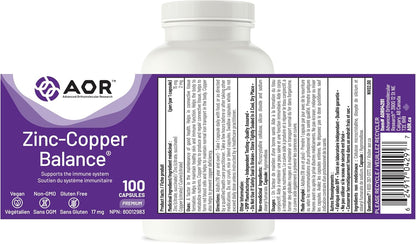 AOR - 锌铜平衡胶囊 100 粒，100 天供应量 - 两种关键矿物质的均衡比例，有益于整体健康 - 柠檬酸锌和铜补充剂 - 男士理想选择
