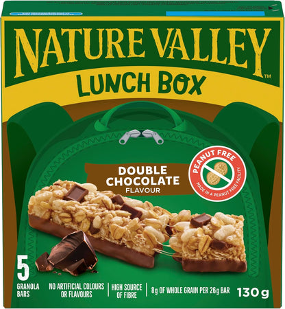 自然谷双倍巧克力味格兰诺拉麦片棒，不含人工香料，不含人工色素，零食棒，采用全谷物制成，5 根装格兰诺拉麦片棒