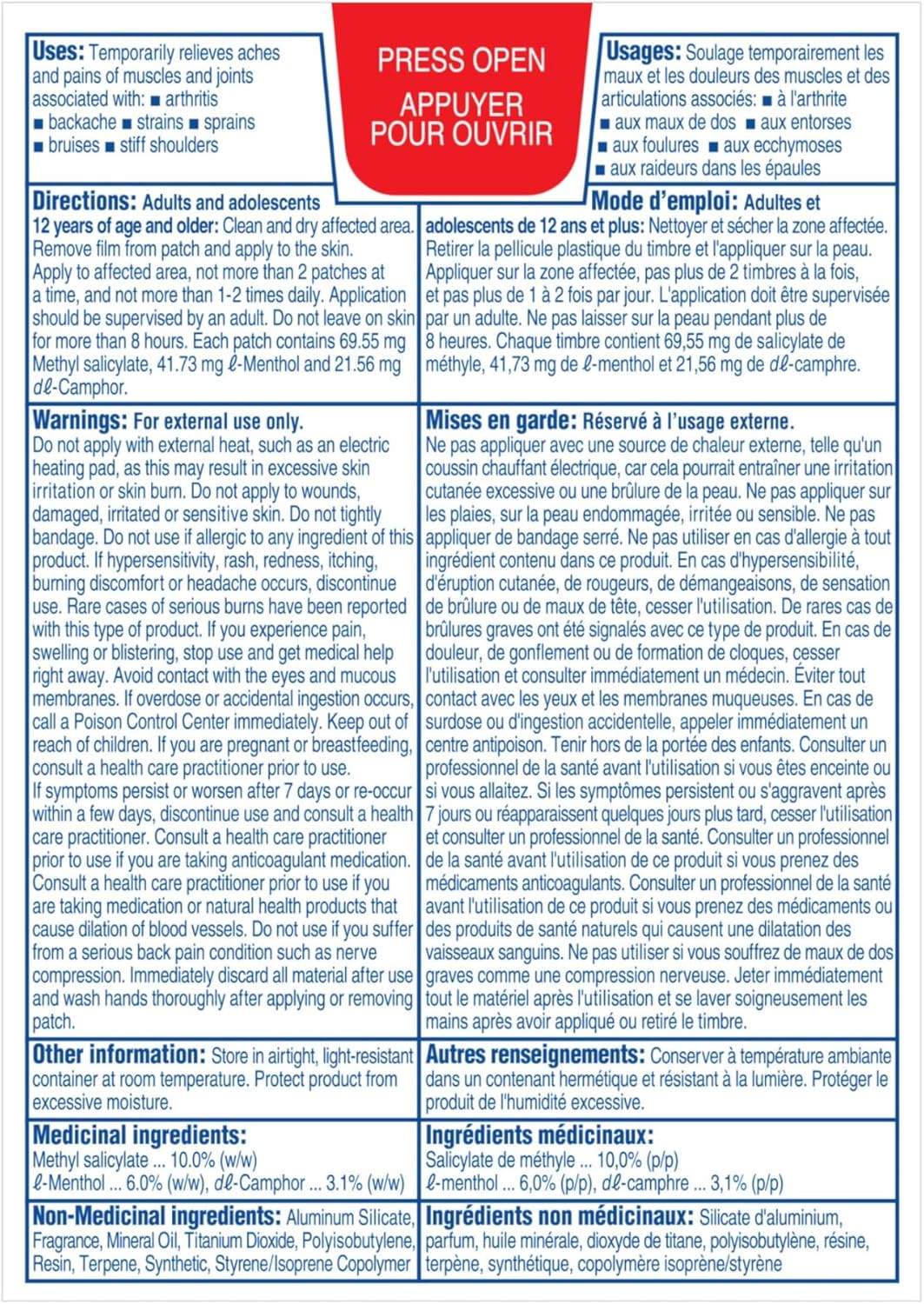 Salonpas Pain Relieving Patch, 60 count