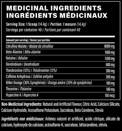 Nutrabolics Supernova Legacy - Focus, Energy & Intense Pump, Creatine Free Preworkout with Citrulline & Beta Alanine - 40 servings, Peach Mango