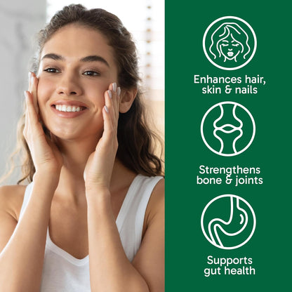 Organika Canadian-Made Enhanced Collagen Powder - for Healthy Hair, Skin, Nails, and Joints. Hydrolyzed Protein Peptides for Better Absorption- Grass-Fed, Non-GMO- Unflavoured- 750g