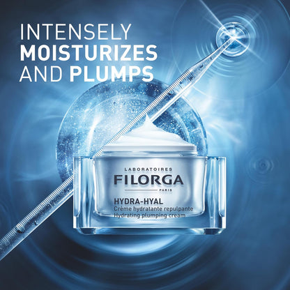 Filorga Hydra-Hyal Hydrating Plumping Cream - Anti Aging Face Cream For Normal To Dry Skin - With 5 Hyaluronic Acids - Refreshing Comfortable Creamy Texture - 50ml