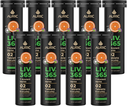Auric 草本护肝补充剂 | 奶蓟草（水飞蓟素）、姜黄、大蒜、生姜，有益于肝脏健康 | 先进的排毒清洁配方，有效促进肝脏健康 | 180 片