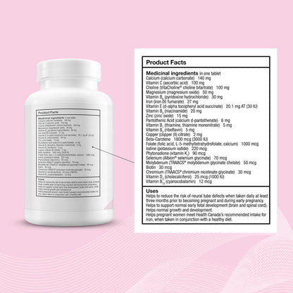 TheraNatal 核心孕前维生素和矿物质补充剂（90 天供应）| 女性孕前核心营养素