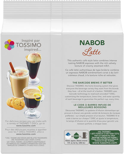 Tassimo Nabob 拿铁咖啡单份 T 盘，8 片装