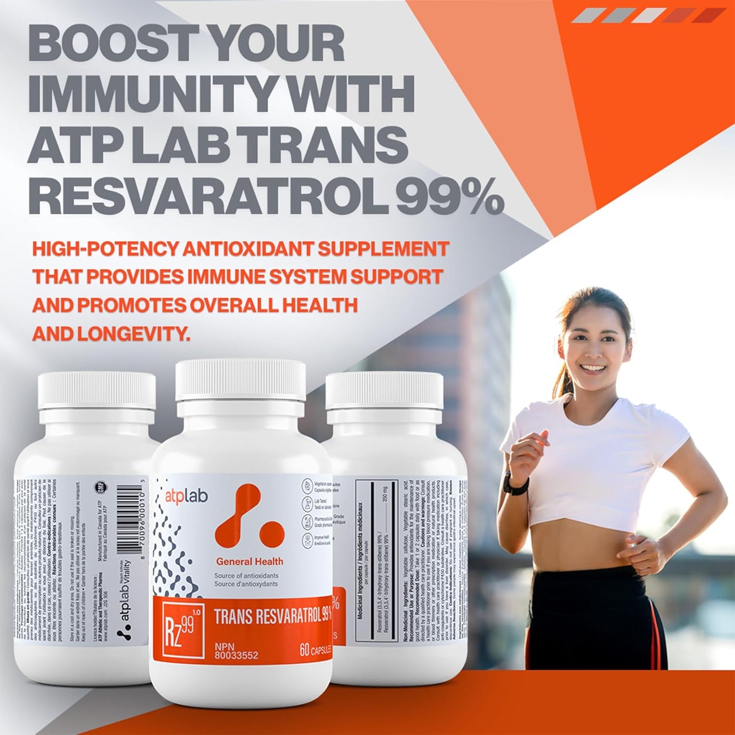 ATP LAB - 反式白藜芦醇 99% 60 粒胶囊 60 天供应量 - 抗氧化剂补充剂 - 免疫系统支持 - 反式白藜芦醇补充剂 - 焕发光彩的肌肤和免疫支持