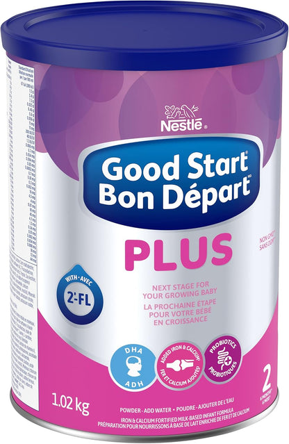 GOOD START PLUS 2 婴儿配方奶粉，适用于 6 个月以上的婴儿，添加铁和钙，含 DHA、益生菌和 2'-FL，1.02 千克 & START 2 婴儿配方奶粉，6 个月以上，900 克
