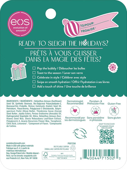 eos Holiday Collection Candy Cane Swirl and Pink Champagne Super Balm, 20ml, 2 pack