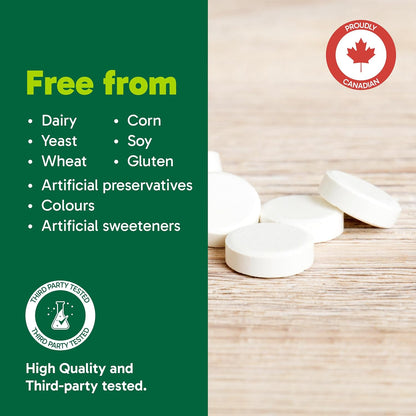 Organika 加拿大制造过敏缓解片 - 26 毫克鹌鹑蛋，经临床研究，天然来源，日夜使用，缓解眼痒、鼻塞、流鼻涕 - 每日仅需 1 片 - 60 片