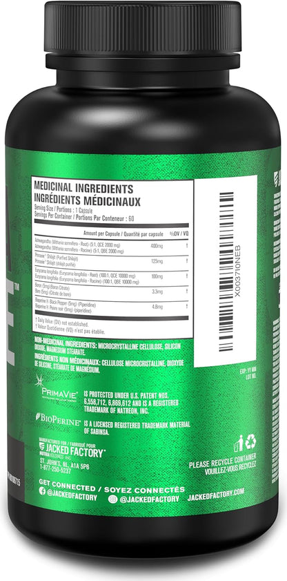 Primasurge Testosterone Booster for Men - Natural Test Supplement to Improve Vitality, Lean Muscle Growth, & Strength with PrimaVie Shilajit, Ashwagandha, & More - 60 Capsules