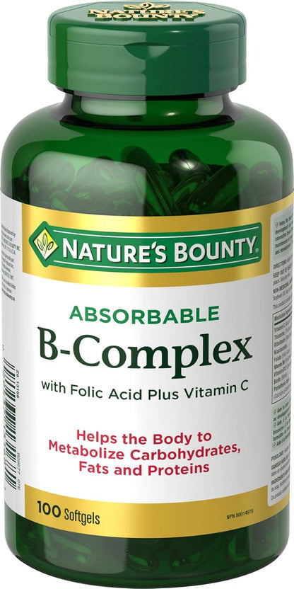 Nature's Bounty 褪黑激素 10 毫克 120 粒裝，有助於重置身體的睡眠-覺醒週期和 B 群複合物（含葉酸和維生素 C），幫助代謝碳水化合物，100 粒軟膠囊