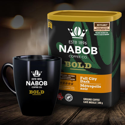 Nabob Dark Bold Roast Full City 深色研磨咖啡，340克罐装