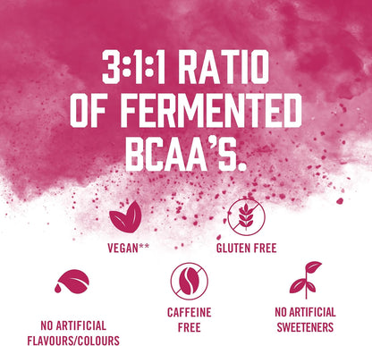 BioSteel 植物氨基酸动力 BCAA+，瘦肌肉支持。无糖，天然甜菊糖，浆果融合，210 克（1 包）