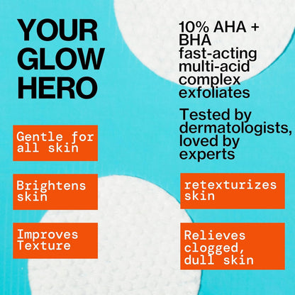 Pacifica Beauty Glow Baby Brightening Peel Pads 10% AHA + BHA, Skincare, Exfoliating, Skin Texture, Minimize Pores, For All Skin Types, Fragrance Free, Clean Skin Care, Vegan - 60 Pads (1 Count)