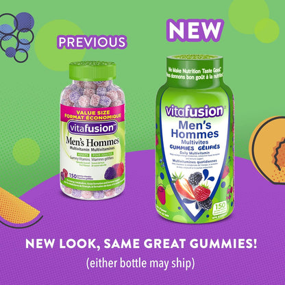 Vitafusion 男士多種維生素軟糖，每日多種維生素，健康新陳代謝 1、免疫支持 2、結締組織形成 3，150 粒（2.5 個月用量）。
