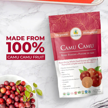 Ecoideas Organic Raw Camu Camu Berry Powder, 113g