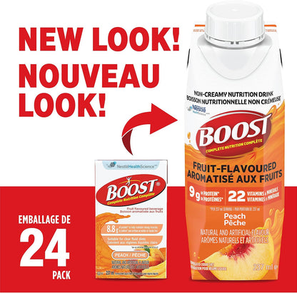 Boost 水果味饮料橙味（237 毫升，24 支）+ Boost 水果味饮料桃味（237 毫升，24 支）