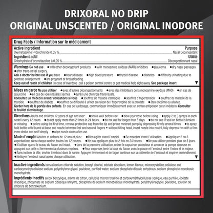 Drixoral 无滴漏原装无香型喷雾，有助于缓解鼻塞，15ml