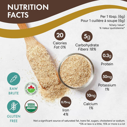 Rootalive Organic Whole Psyllium Husk 454g (1lb), Plant-Based Fibre for Digestive Support, Unflavored Superfood with Soluble & Insoluble Fibre, Vegan, Gluten-Free