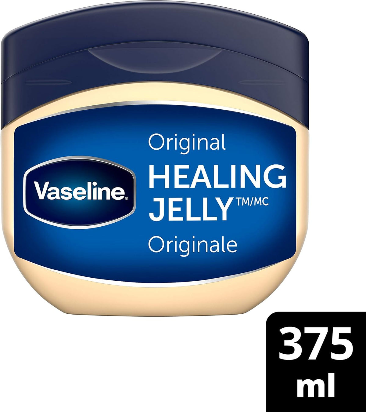 Vaseline Lip Therapy Rosy Balm Tube 10g + Vaseline Healing Jelly for dry, cracked skin Original 375g