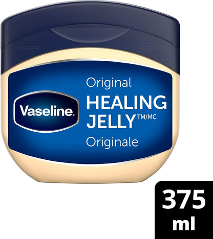Vaseline Lip Therapy Rosy Balm Tube 10g + Vaseline Healing Jelly for dry, cracked skin Original 375g