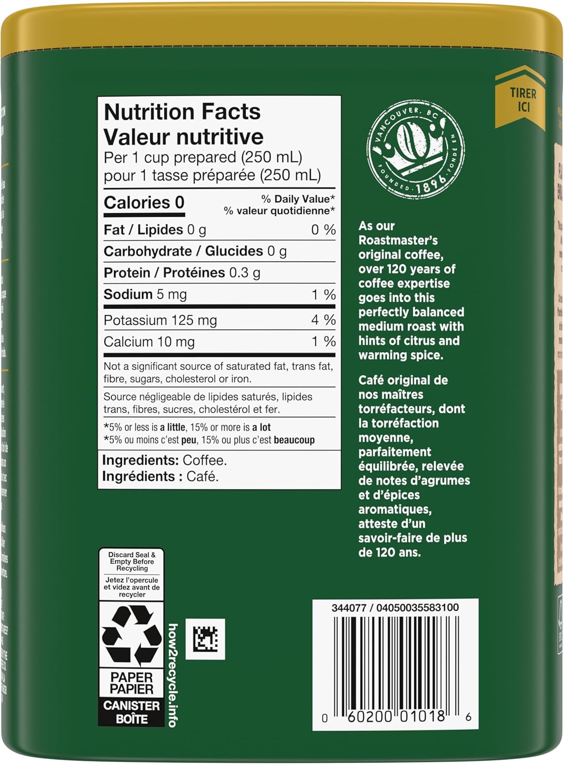 Nabob 中度烘焙 1896 傳統研磨咖啡，340 克罐裝