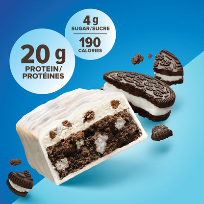 纯蛋白棒 - 营养丰富，无麸质，采用乳清蛋白混合物制成 - 低糖，蛋白质零食。美味满足。加拿大制造，曲奇奶油味（6包）