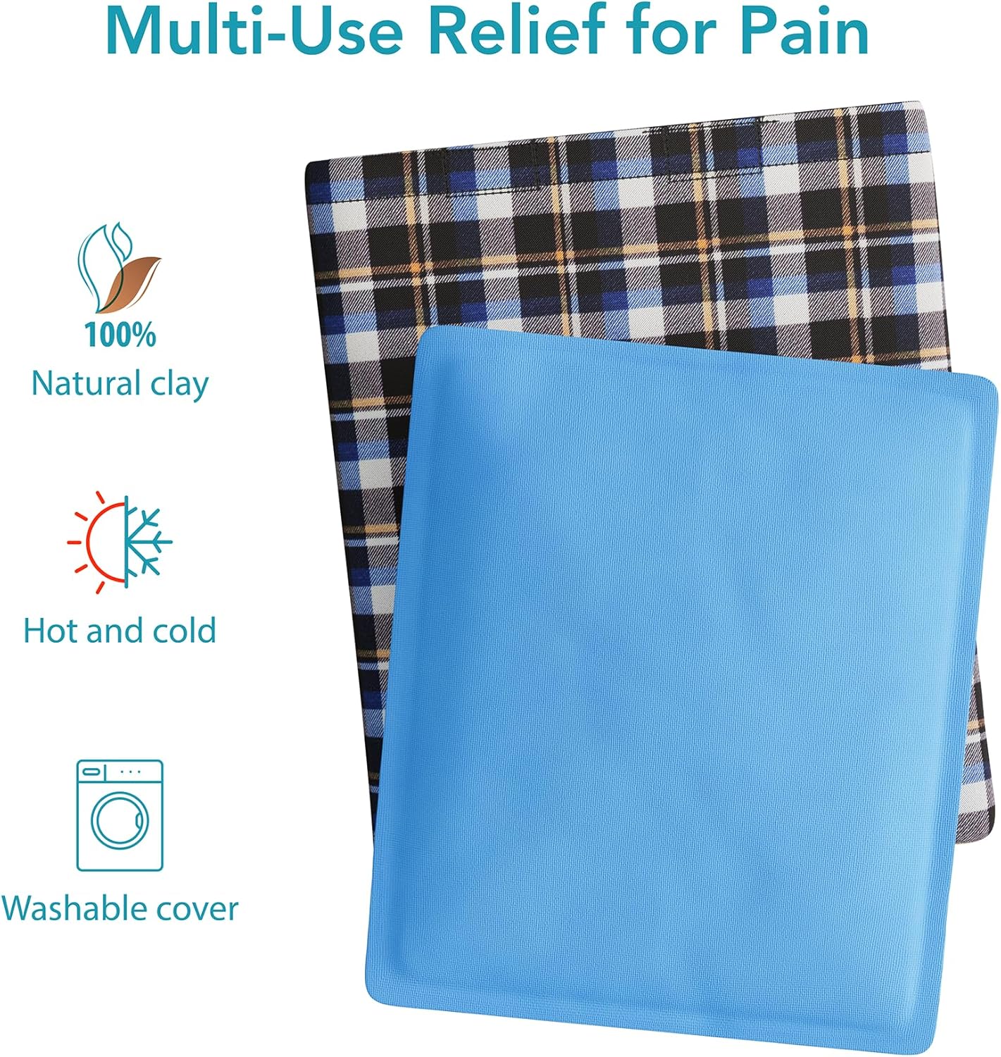 ProActive Therm-O-Clay Multi-Use Compress – Reusable Hot & Cold Therapy Pack – Natural Clay-Filled Heat & Ice Bag for Pain Relief, Muscle Aches, Joint Stiffness, Inflammation – Soft Washable Cover