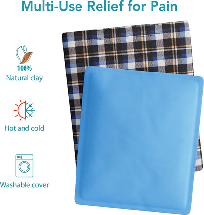 ProActive Therm-O-Clay Multi-Use Compress – Reusable Hot & Cold Therapy Pack – Natural Clay-Filled Heat & Ice Bag for Pain Relief, Muscle Aches, Joint Stiffness, Inflammation – Soft Washable Cover