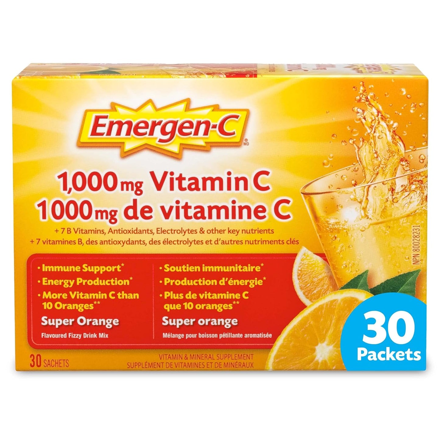 Emergen-C 1000mg 维生素C粉剂补充剂、饮料混合物 & 维生素C粉剂补充剂、饮料混合物