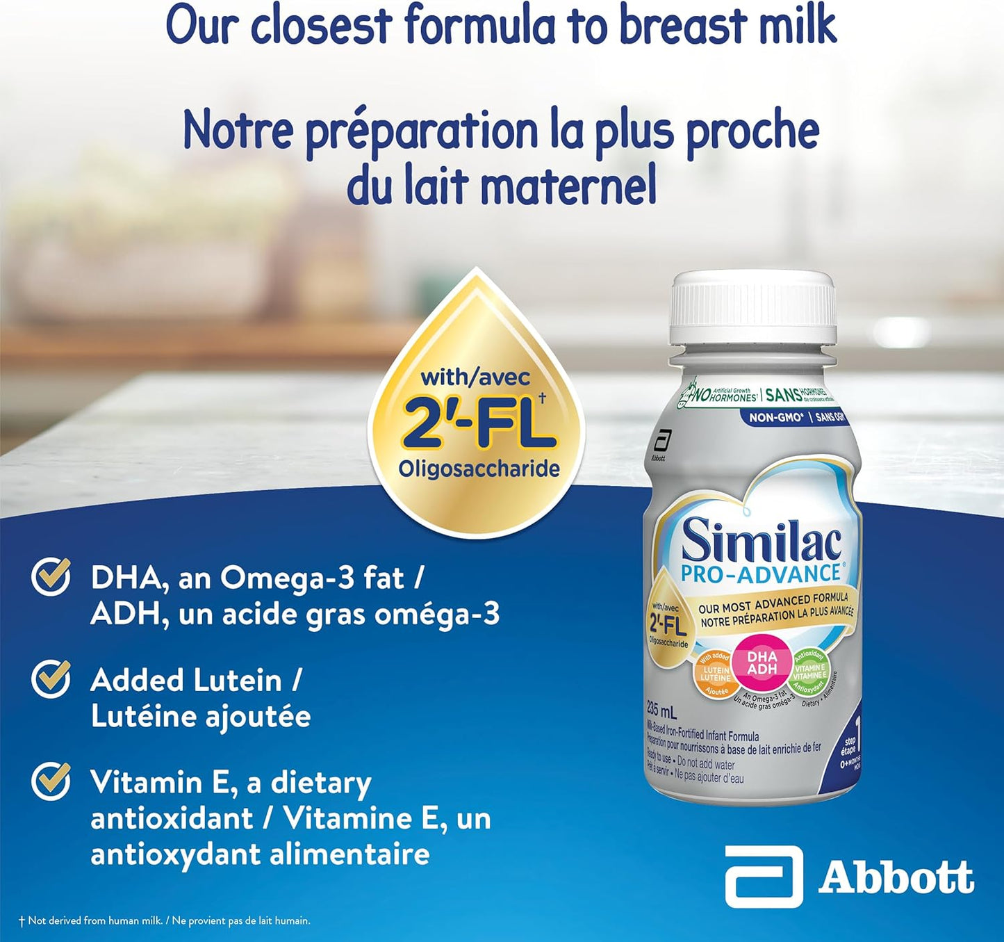 Similac Pro-Advance 1 段嬰兒配方奶粉，我們最接近母乳的配方，含 2’-FL，易於消化，0 個月以上，即食，16 x 235 毫升