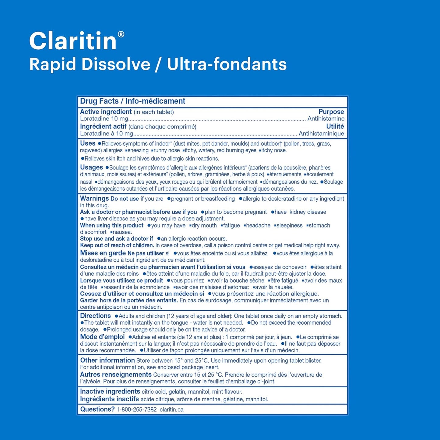 开瑞坦速溶抗过敏药，24小时不瞌睡缓解，10毫克，10片装