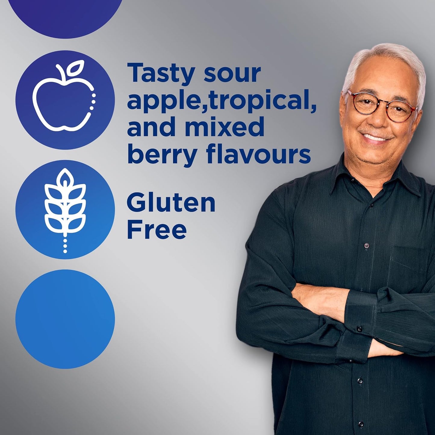 Centrum Men 50 Plus 複合維生素/礦物質軟糖，適合 50+ 男性，櫻桃、漿果和蘋果口味，120 粒