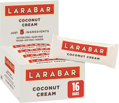 Larabar Gluten Free Cashew Fruit and Nut Energy Bar, 16-Count, 768 Gram & Gluten Free Coconut Cream Fruit and Nut Energy Bar, 16-Count, 768 Gram